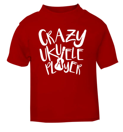 Crazy ukulele player red Baby Toddler Tshirt 2 Years