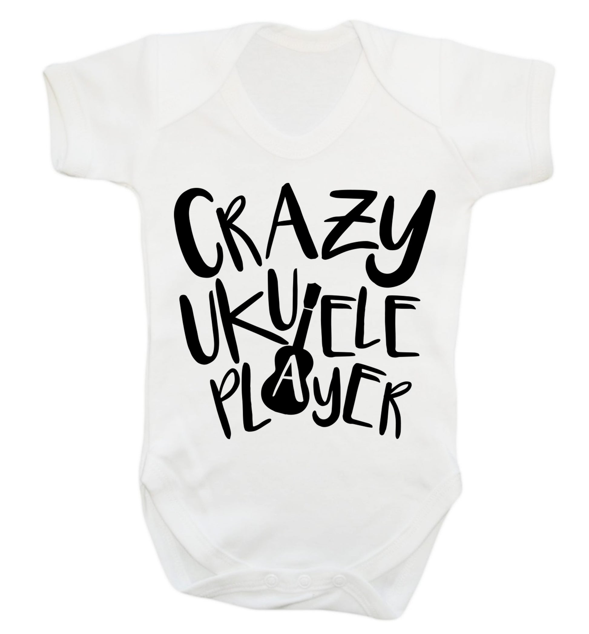 Crazy ukulele player Baby Vest white 18-24 months