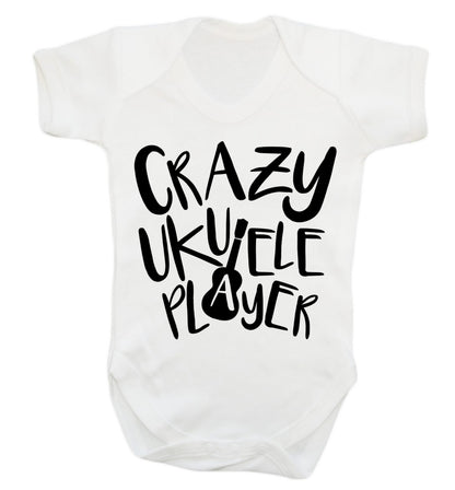 Crazy ukulele player Baby Vest white 18-24 months