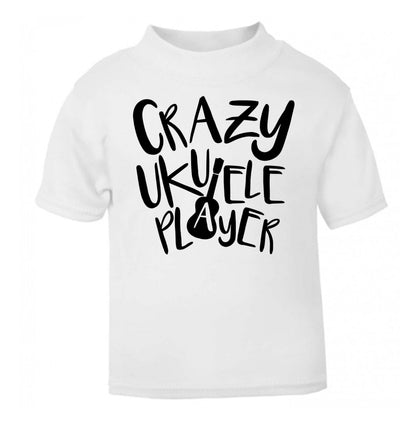 Crazy ukulele player white Baby Toddler Tshirt 2 Years