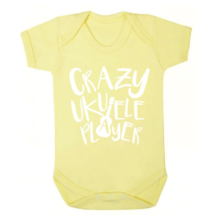 Crazy ukulele player Baby Vest pale yellow 18-24 months