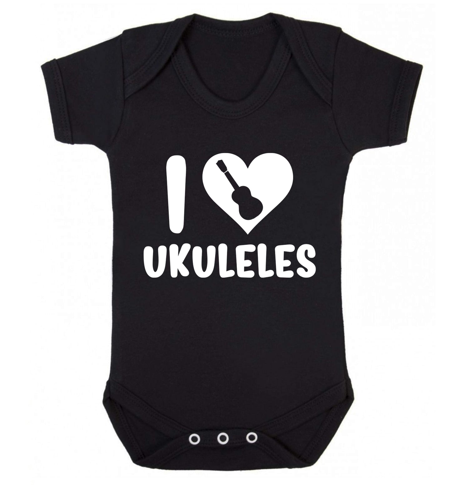 I love ukuleles Baby Vest black 18-24 months