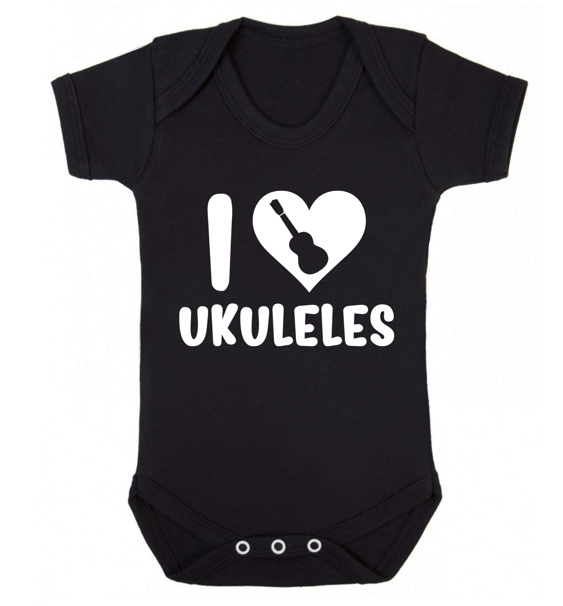 I love ukuleles Baby Vest black 18-24 months