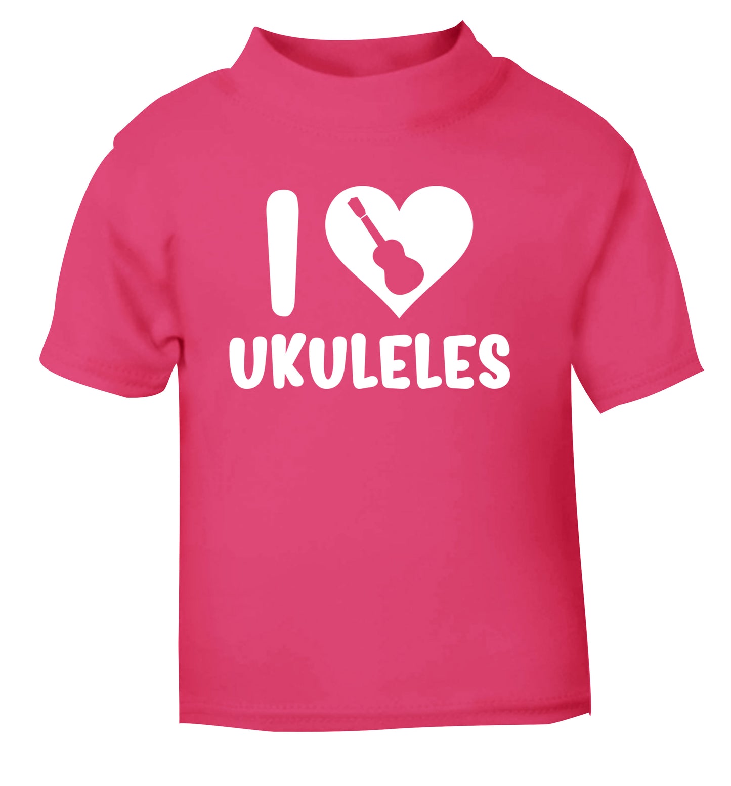 I love ukuleles pink Baby Toddler Tshirt 2 Years