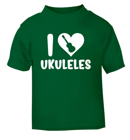 I love ukuleles green Baby Toddler Tshirt 2 Years