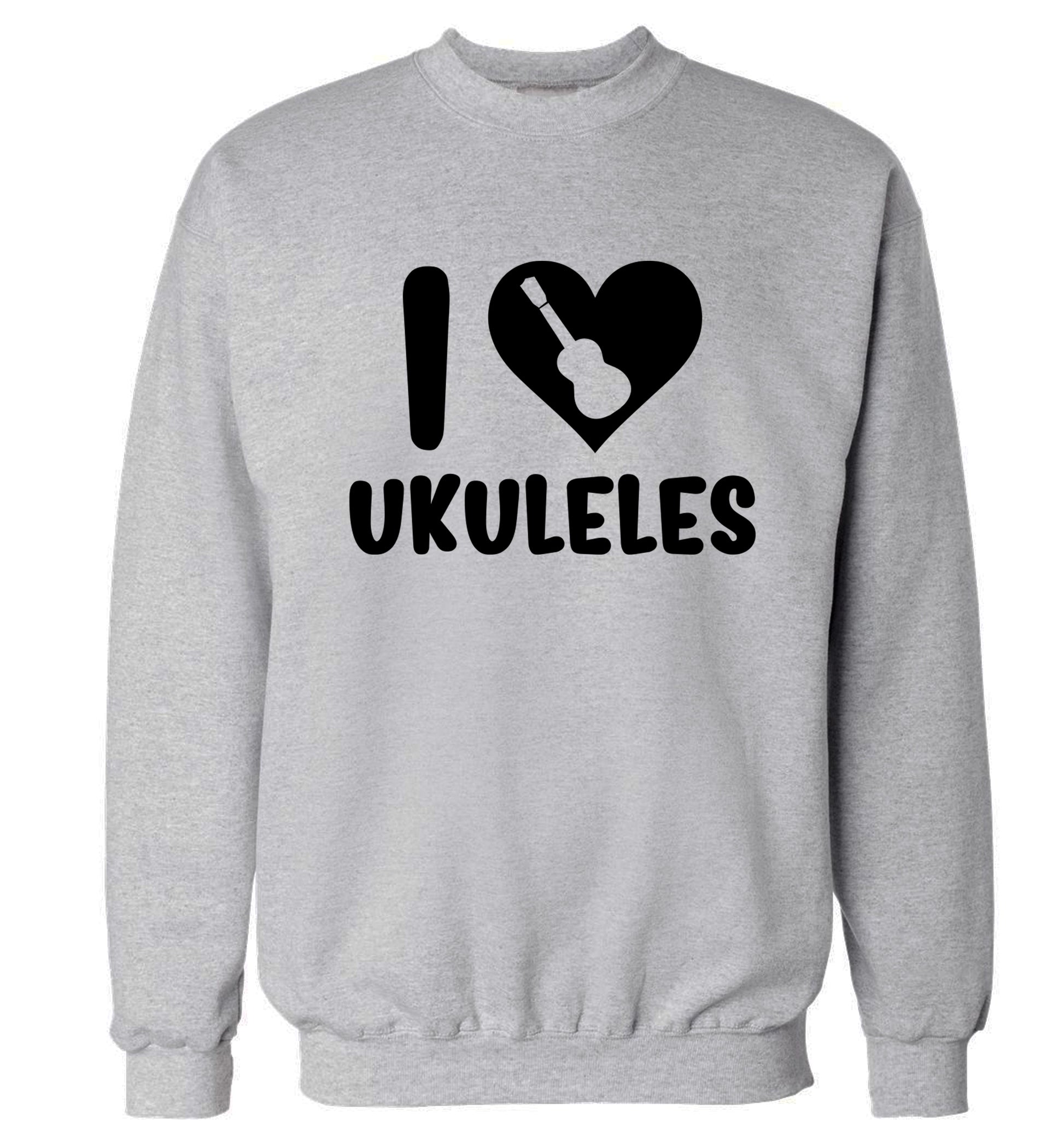 I love ukuleles Adult's unisex grey Sweater 2XL