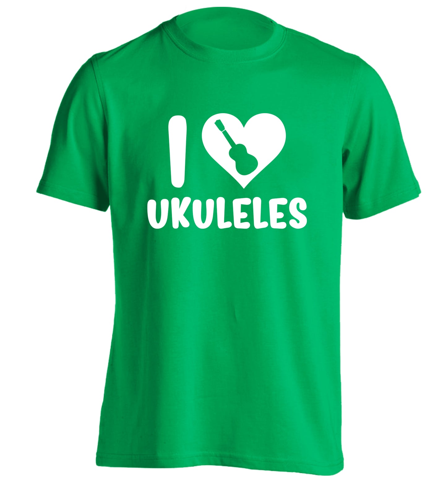 I love ukuleles adults unisex green Tshirt 2XL