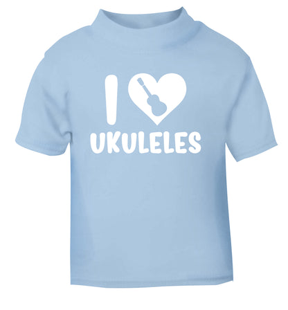 I love ukuleles light blue Baby Toddler Tshirt 2 Years