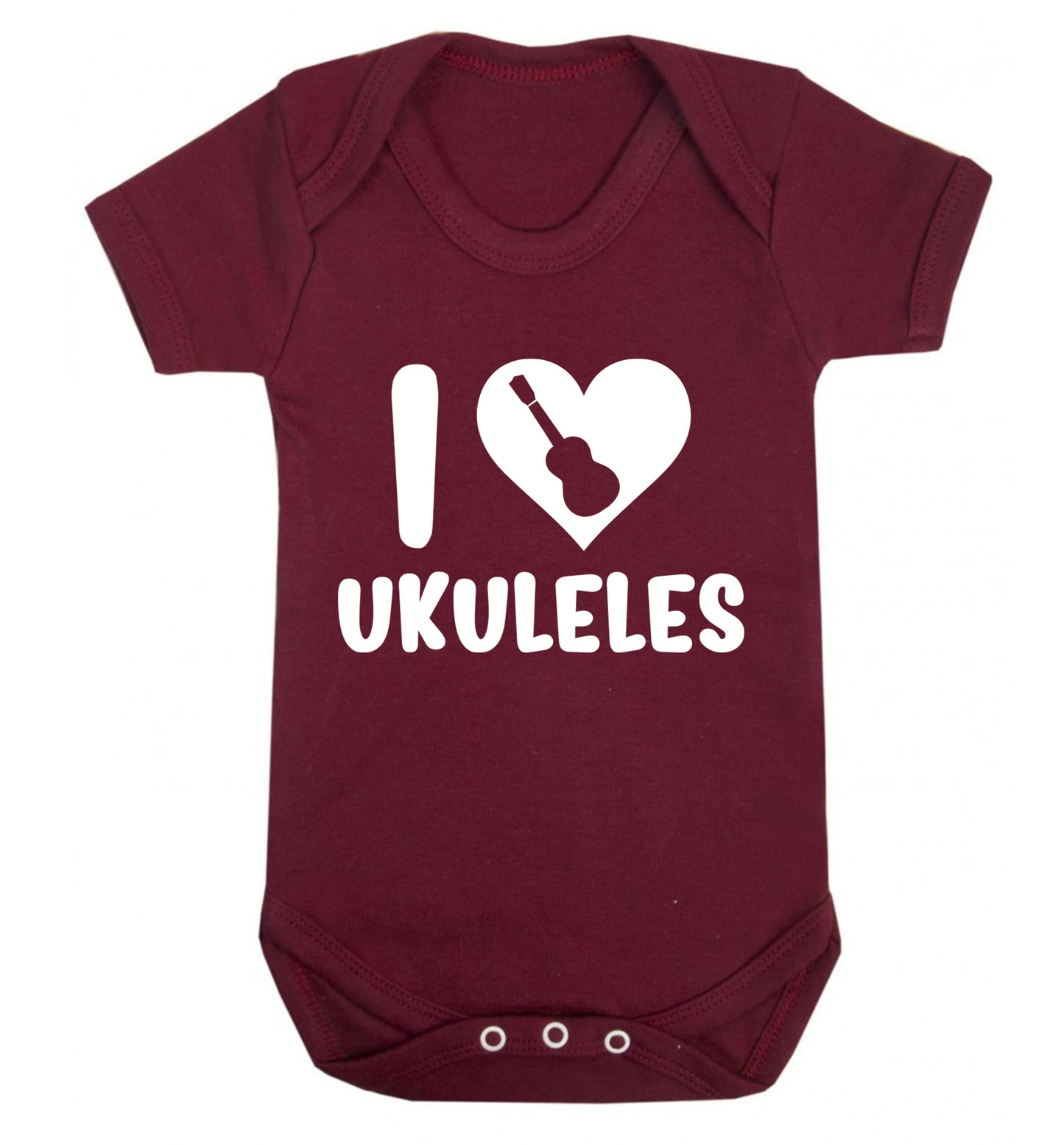 I love ukuleles Baby Vest maroon 18-24 months