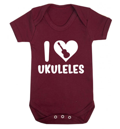 I love ukuleles Baby Vest maroon 18-24 months