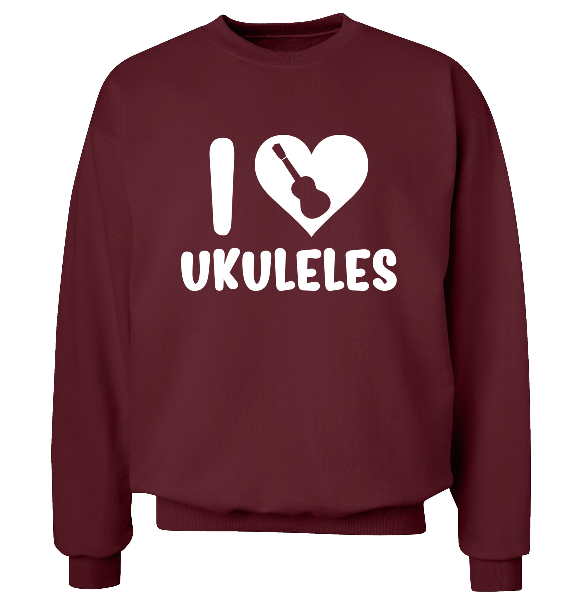 I love ukuleles Adult's unisex maroon Sweater 2XL