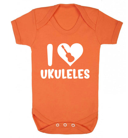 I love ukuleles Baby Vest orange 18-24 months