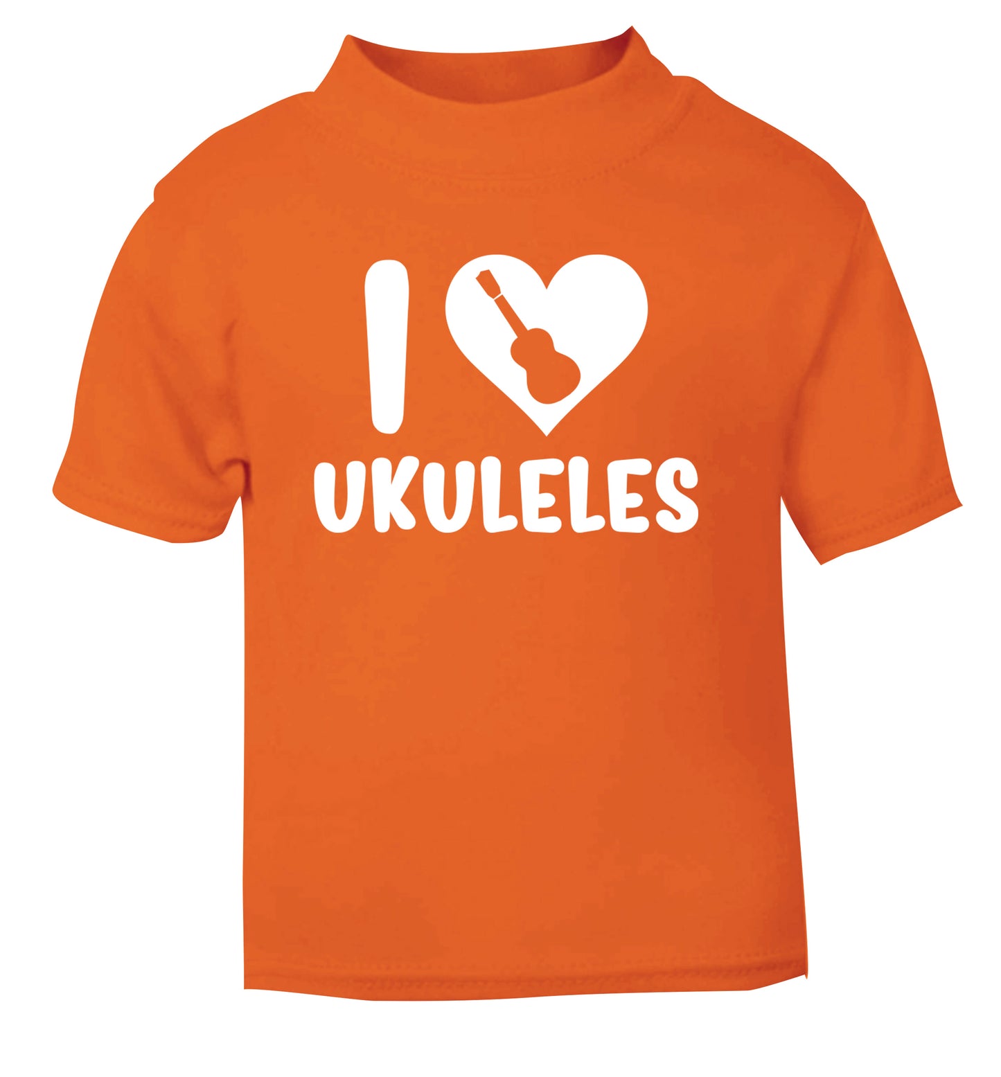 I love ukuleles orange Baby Toddler Tshirt 2 Years