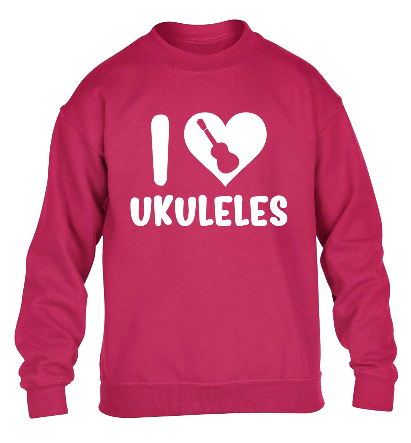 I love ukuleles children's pink sweater 12-14 Years