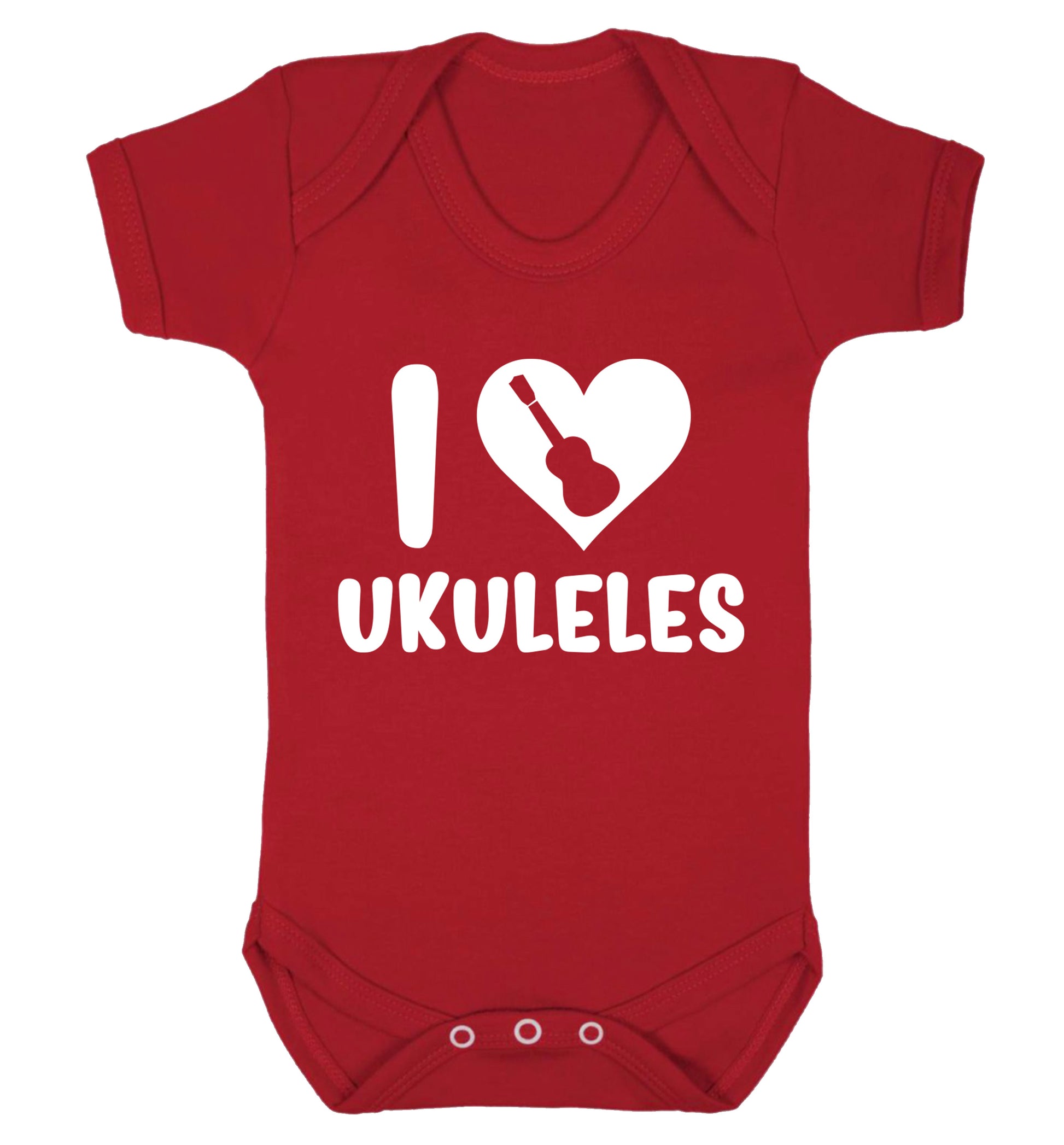 I love ukuleles Baby Vest red 18-24 months