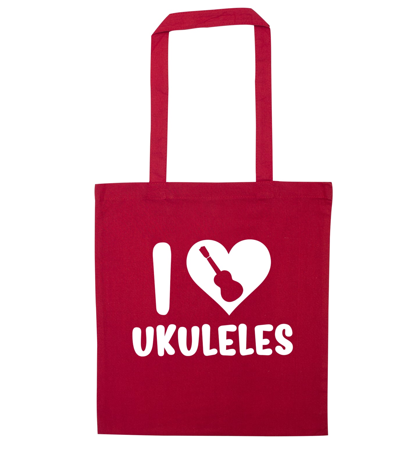 I love ukuleles red tote bag