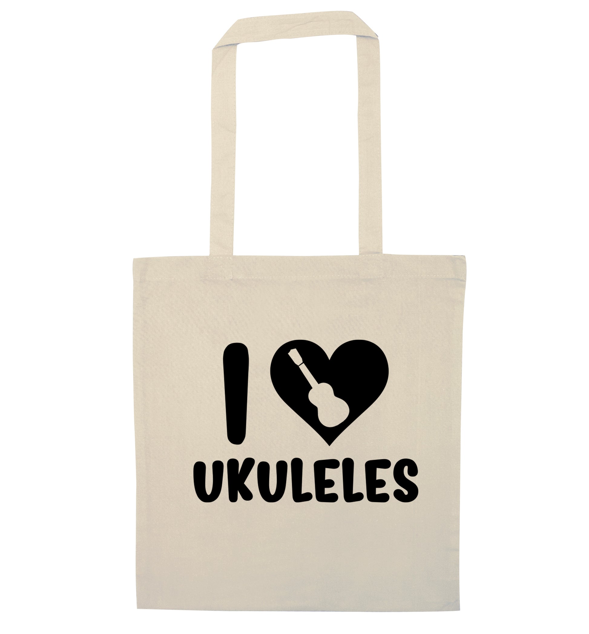 I love ukuleles natural tote bag