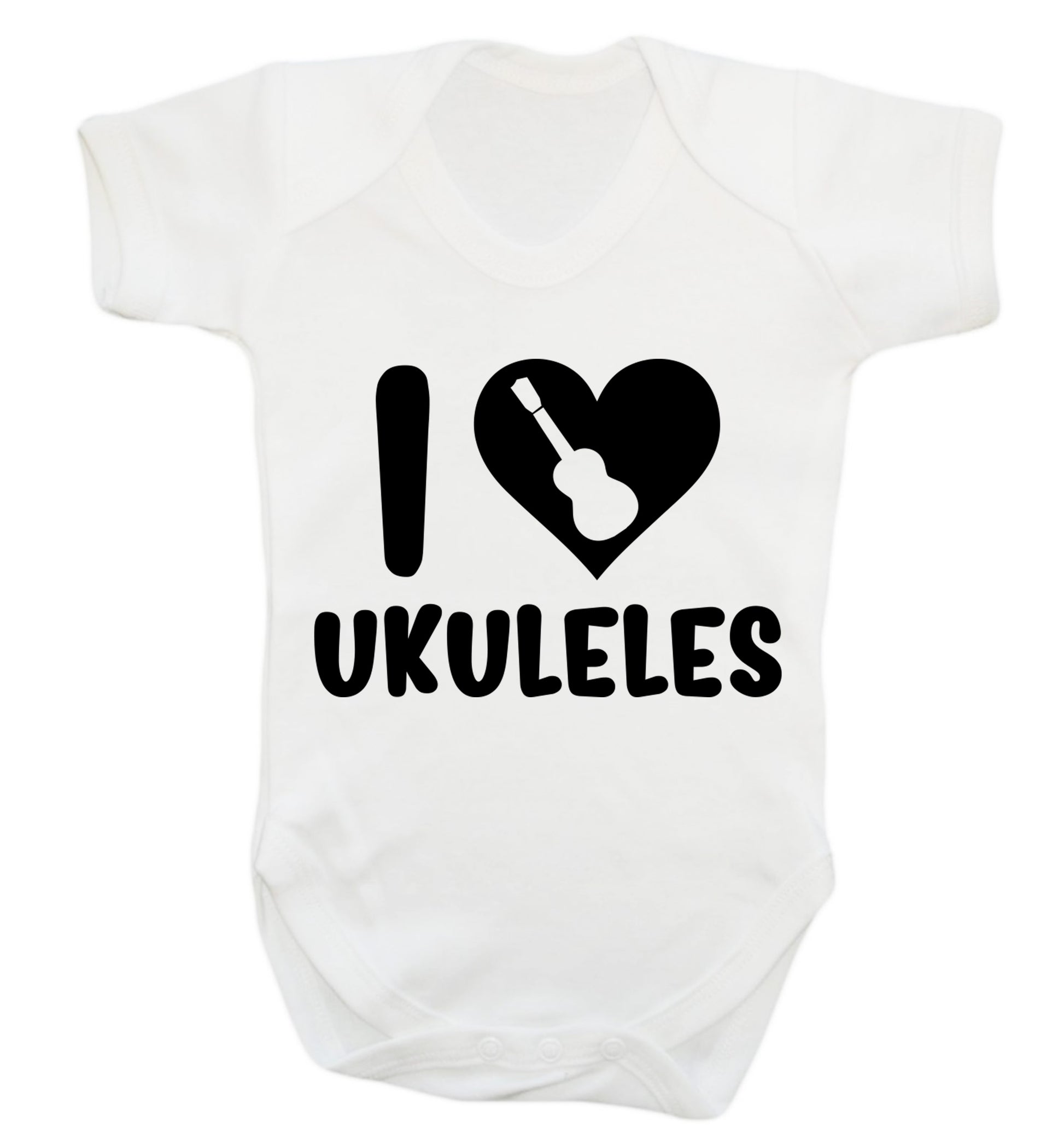 I love ukuleles Baby Vest white 18-24 months