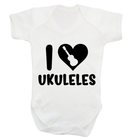 I love ukuleles Baby Vest white 18-24 months