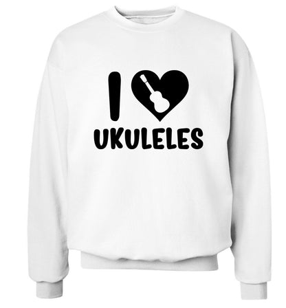 I love ukuleles Adult's unisex white Sweater 2XL