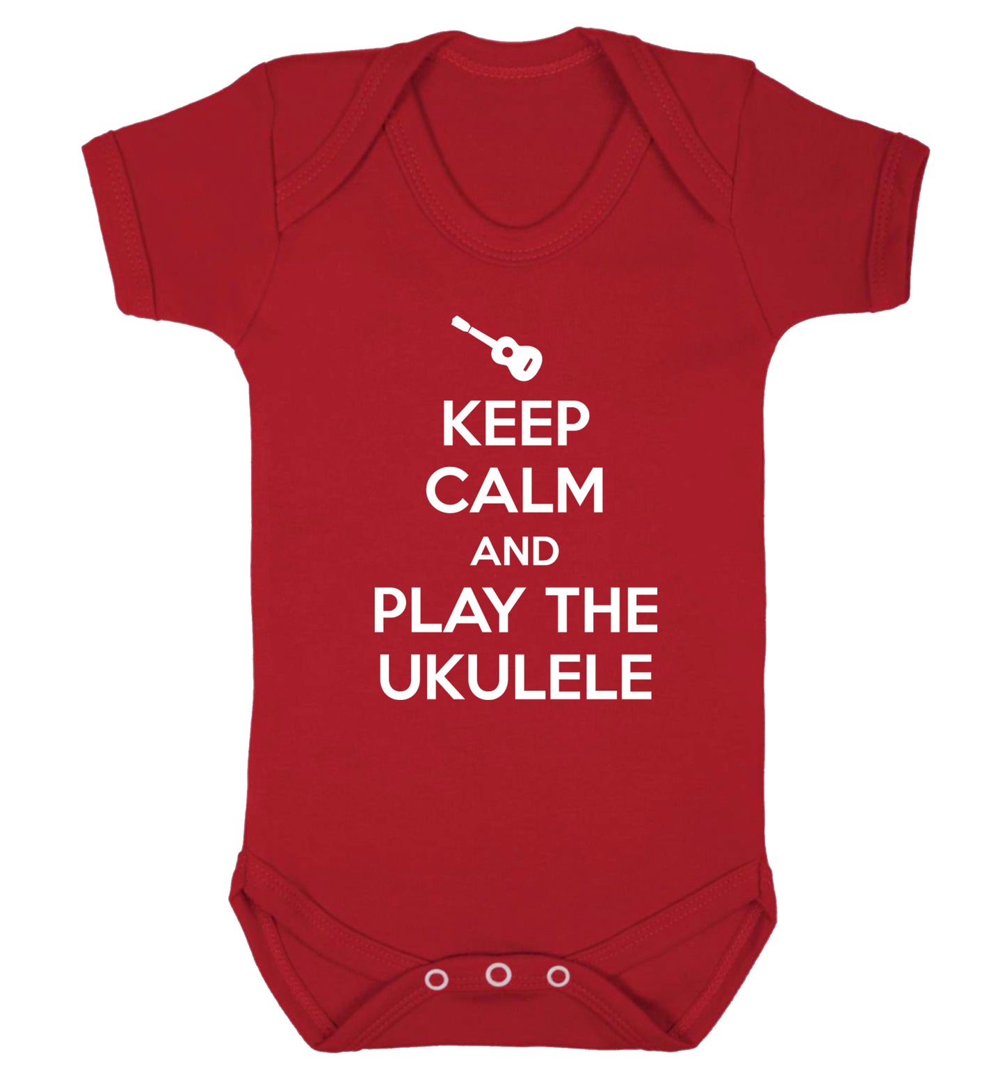 Keep calm and play the ukulele Baby Vest red 18-24 months