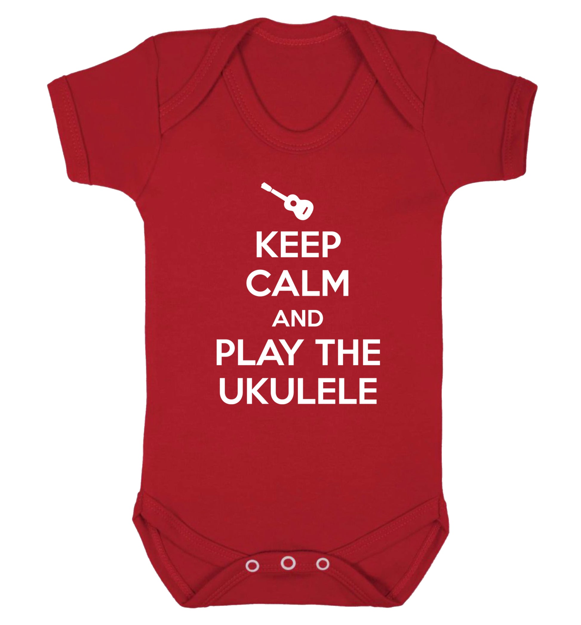 Keep calm and play the ukulele Baby Vest red 18-24 months