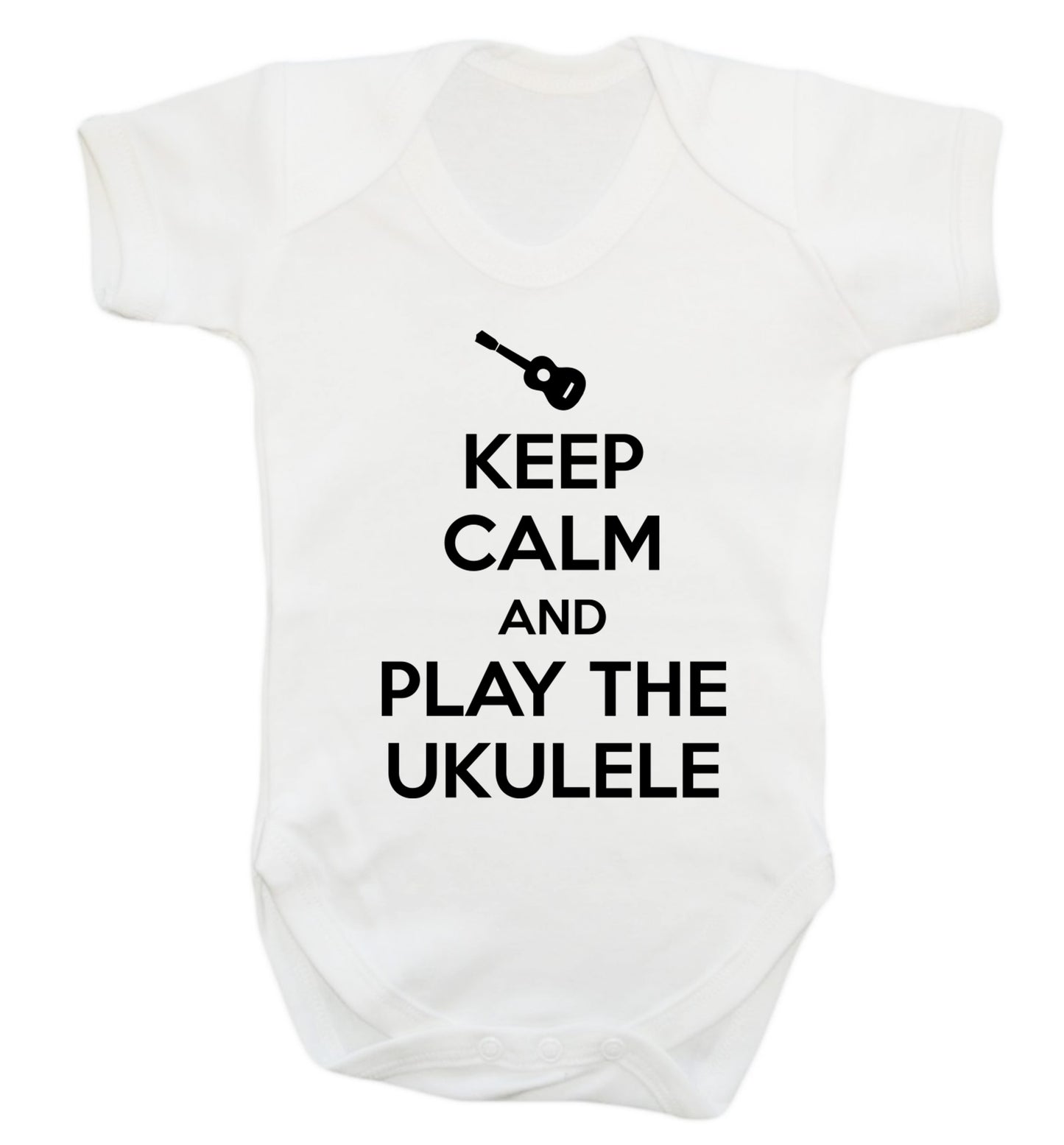 Keep calm and play the ukulele Baby Vest white 18-24 months