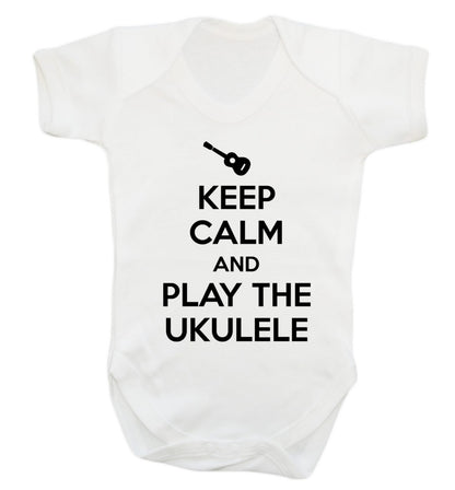 Keep calm and play the ukulele Baby Vest white 18-24 months