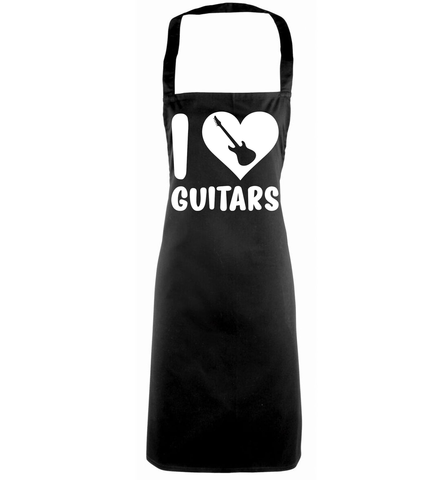 I love guitars black apron