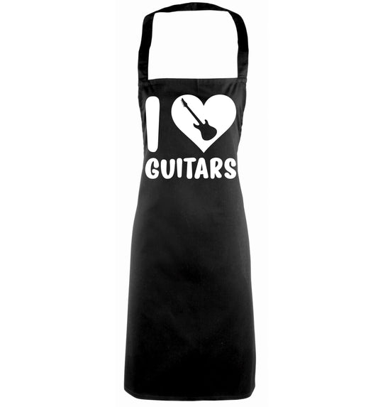 I love guitars black apron