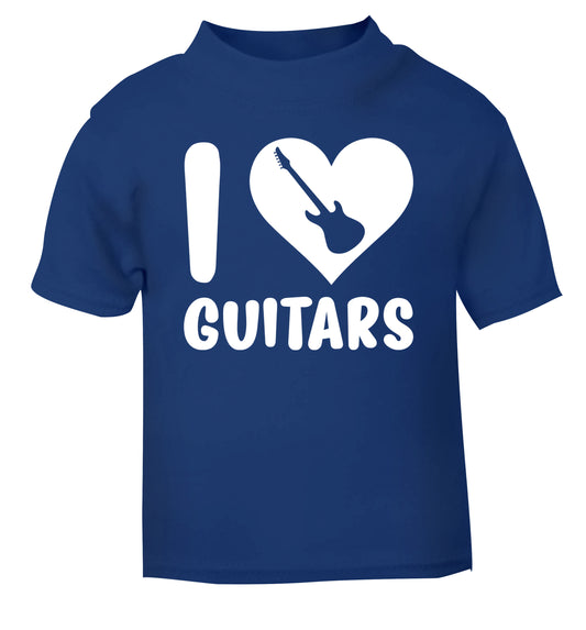 I love guitars blue Baby Toddler Tshirt 2 Years