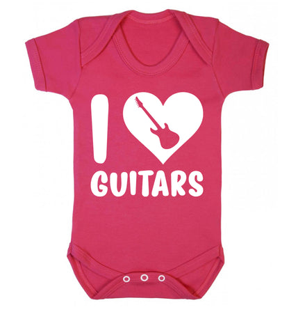 I love guitars Baby Vest dark pink 18-24 months