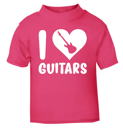 I love guitars pink Baby Toddler Tshirt 2 Years