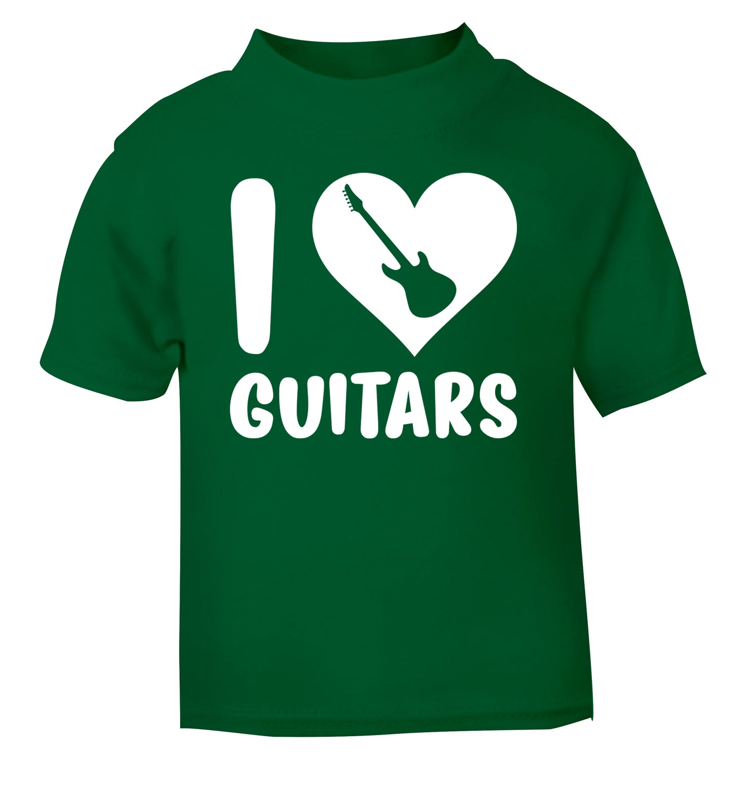 I love guitars green Baby Toddler Tshirt 2 Years