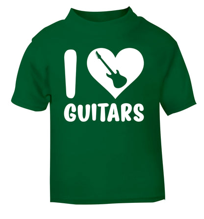 I love guitars green Baby Toddler Tshirt 2 Years