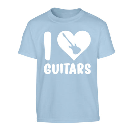 I love guitars Children's light blue Tshirt 12-14 Years