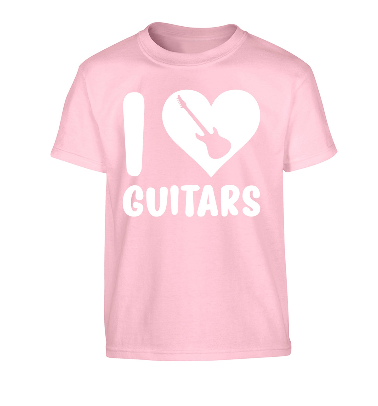 I love guitars Children's light pink Tshirt 12-14 Years