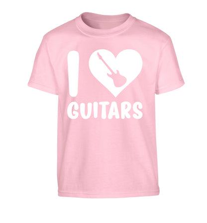 I love guitars Children's light pink Tshirt 12-14 Years