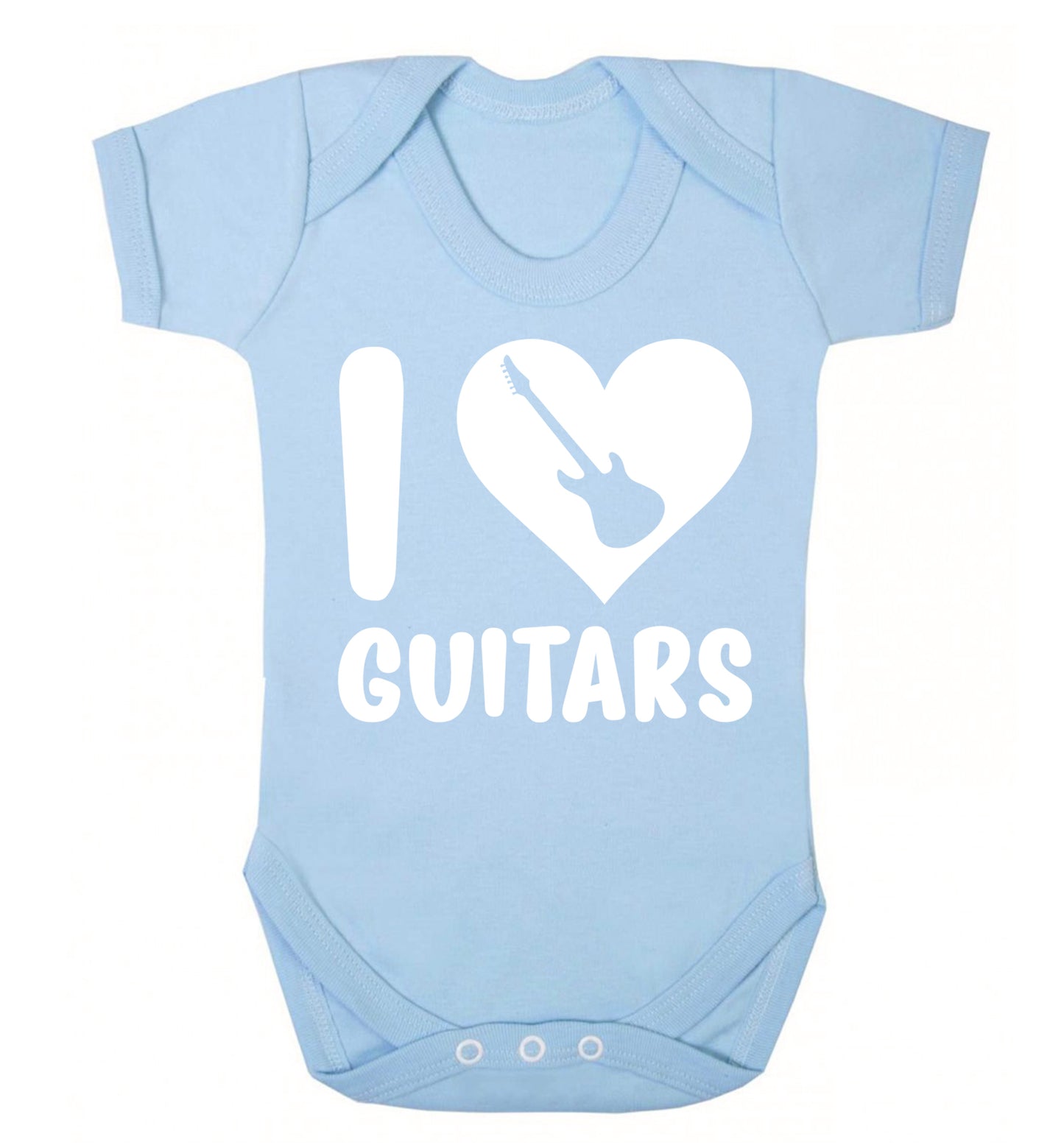 I love guitars Baby Vest pale blue 18-24 months