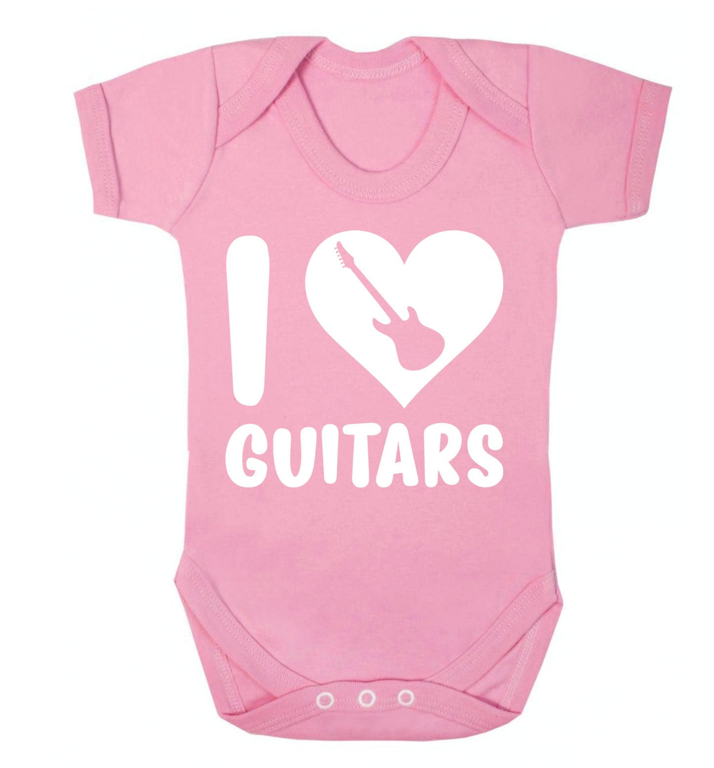 I love guitars Baby Vest pale pink 18-24 months