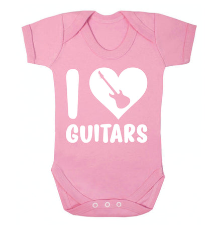 I love guitars Baby Vest pale pink 18-24 months