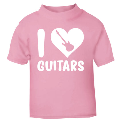 I love guitars light pink Baby Toddler Tshirt 2 Years