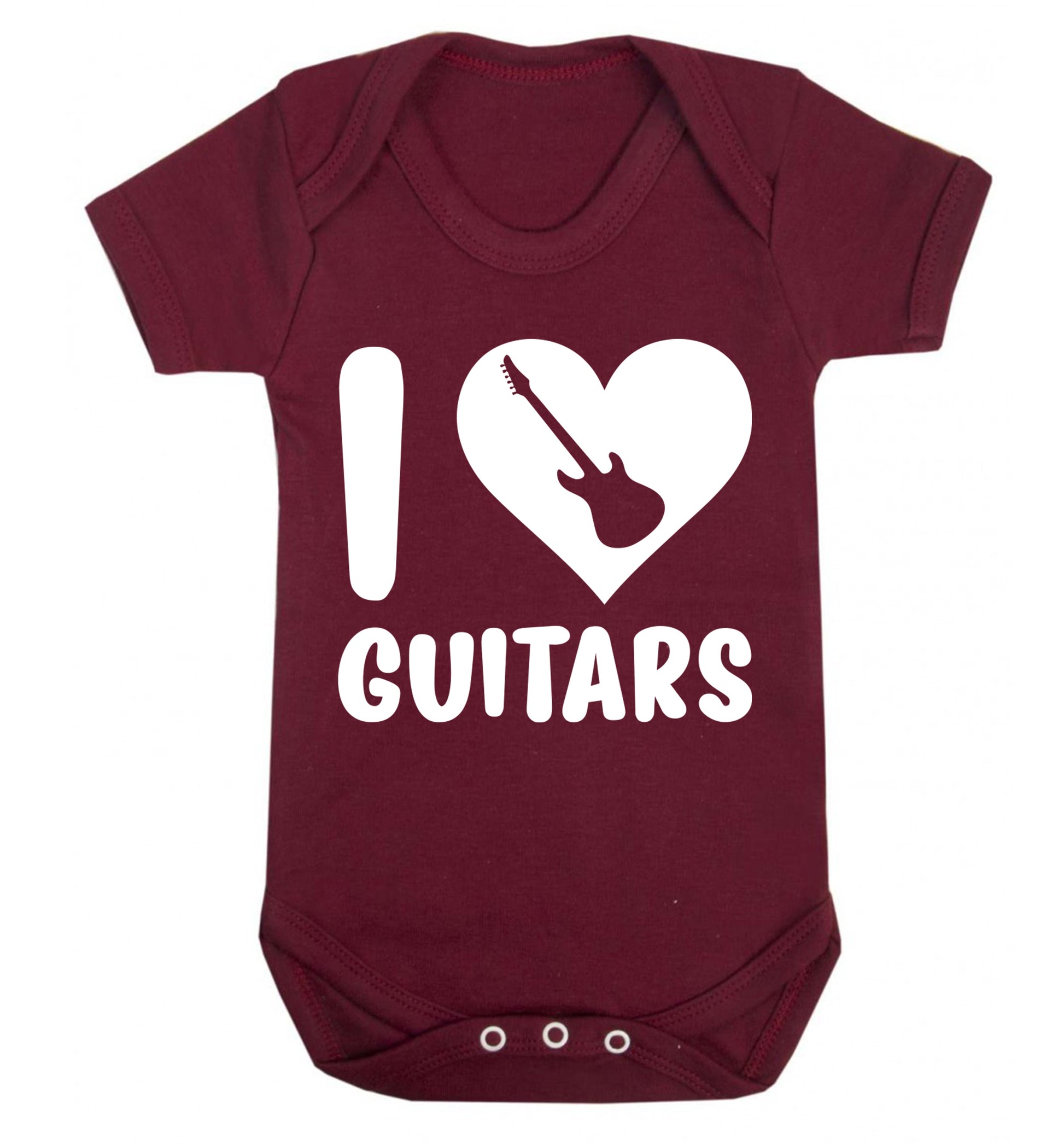 I love guitars Baby Vest maroon 18-24 months
