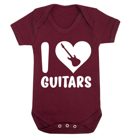 I love guitars Baby Vest maroon 18-24 months