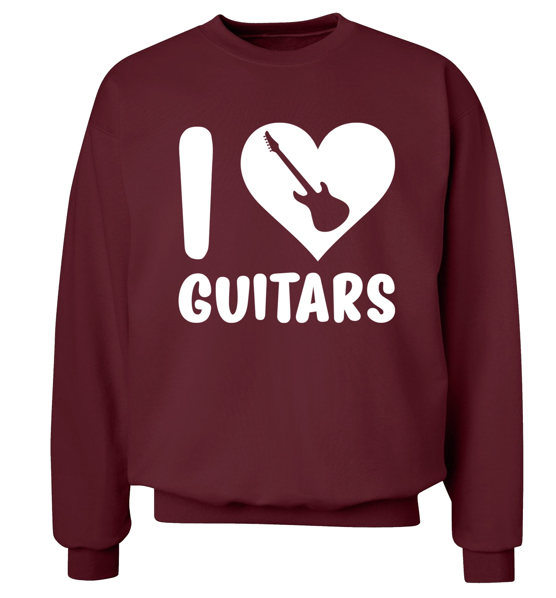 I love guitars Adult's unisex maroon Sweater 2XL