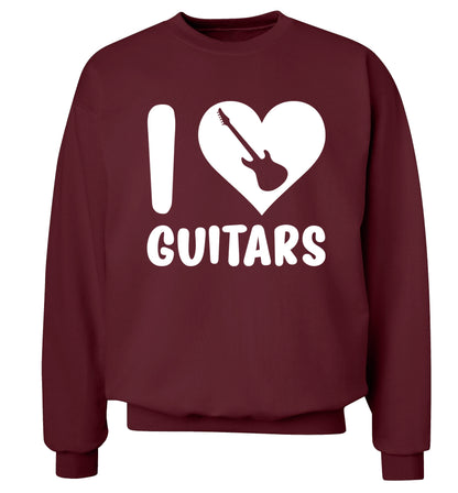 I love guitars Adult's unisex maroon Sweater 2XL