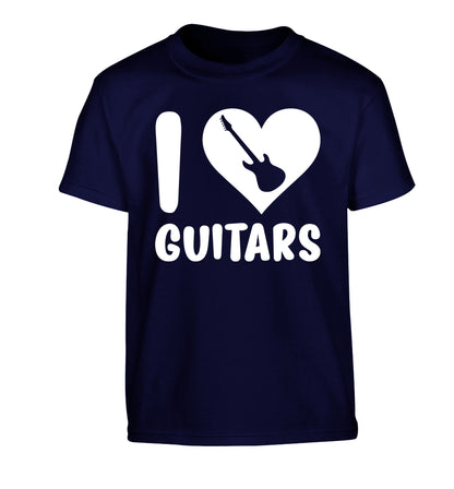 I love guitars Children's navy Tshirt 12-14 Years