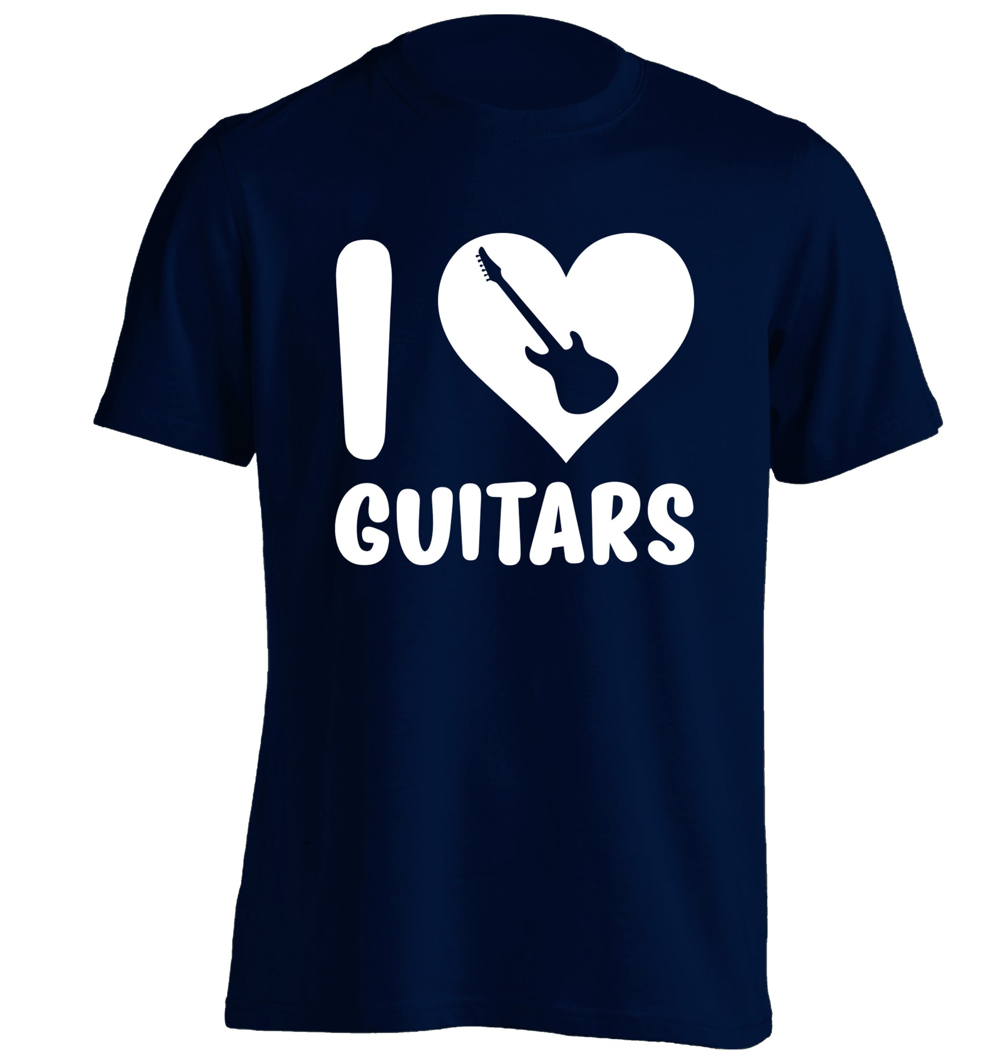 I love guitars adults unisex navy Tshirt 2XL