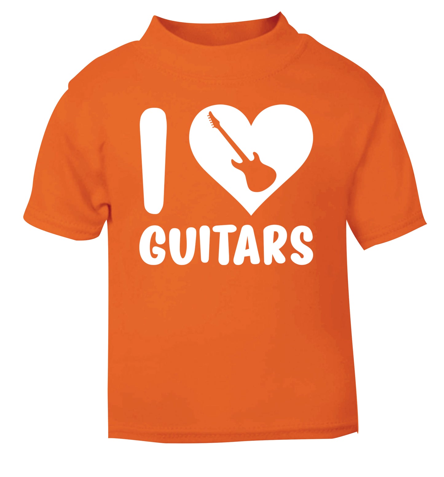 I love guitars orange Baby Toddler Tshirt 2 Years