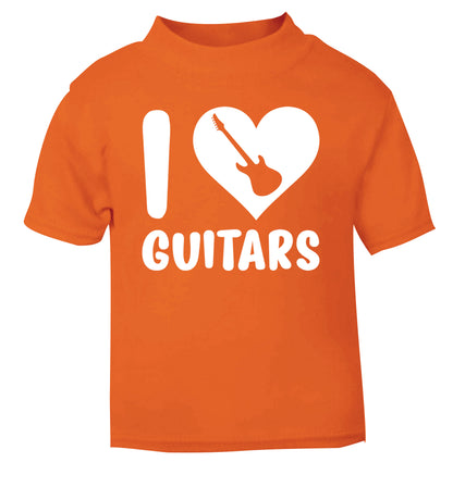 I love guitars orange Baby Toddler Tshirt 2 Years